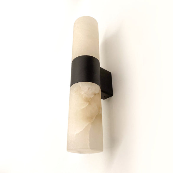 PANISH 2LT MARBLE BLACK WALL LIGHT