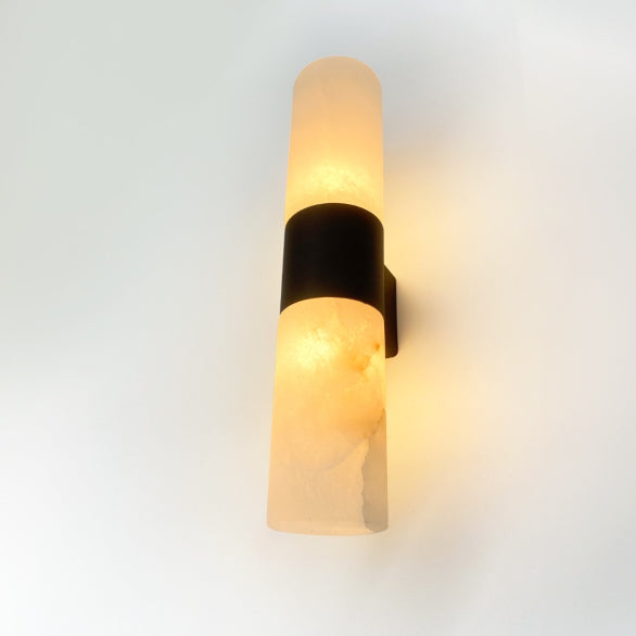 PANISH 2LT MARBLE BLACK WALL LIGHT