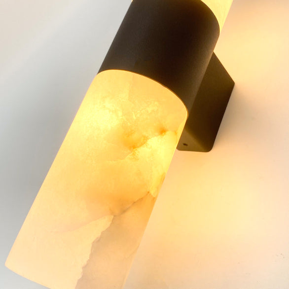 PANISH 2LT MARBLE BLACK WALL LIGHT