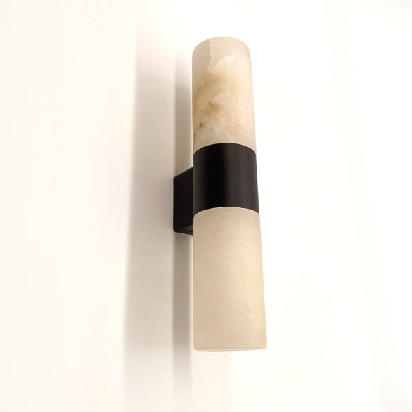 PANISH 2LT MARBLE BLACK WALL LIGHT