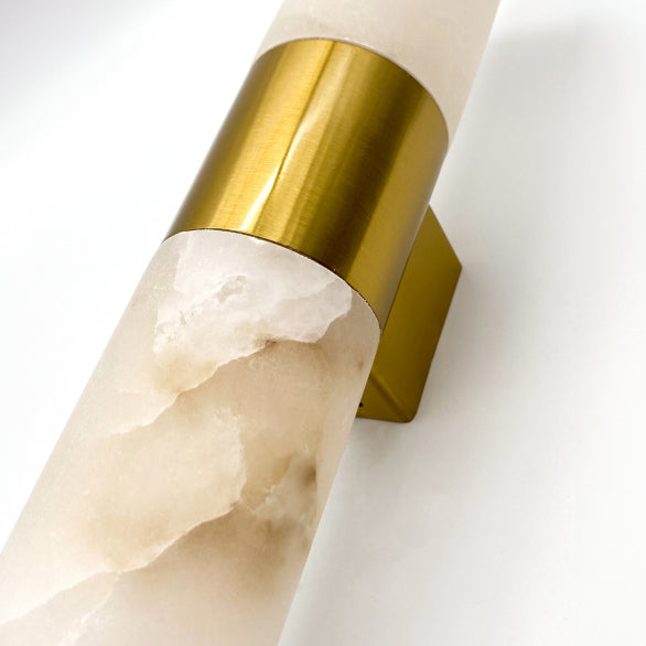 PANISH 2LT MARBLE GOLD WALL LIGHT