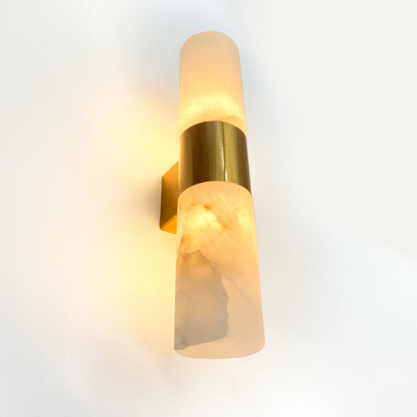 PANISH 2LT MARBLE GOLD WALL LIGHT