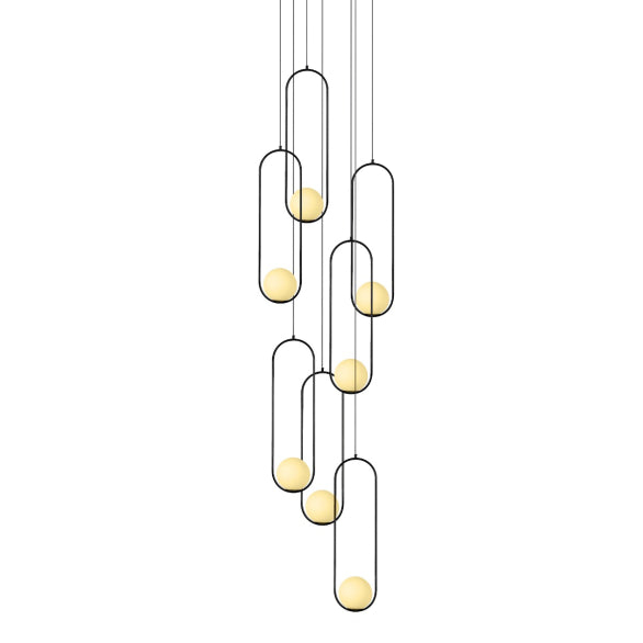 LUCY 7LT BLACK PENDANT