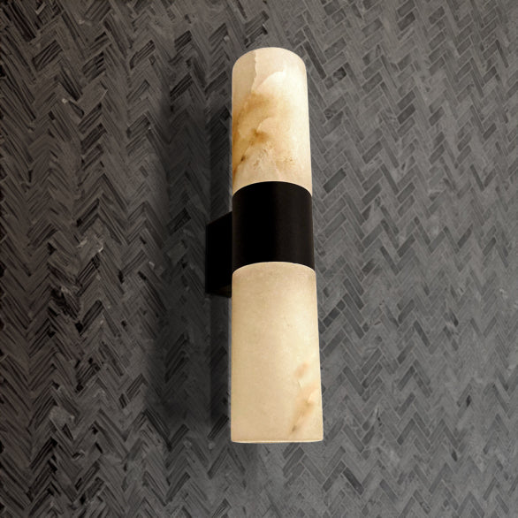 PANISH 2LT MARBLE BLACK WALL LIGHT