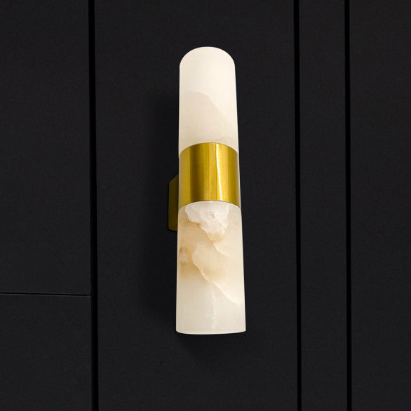 PANISH 2LT MARBLE GOLD WALL LIGHT