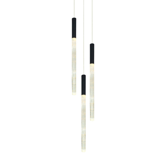 RAINDROP 3LT BLACK PENDANT