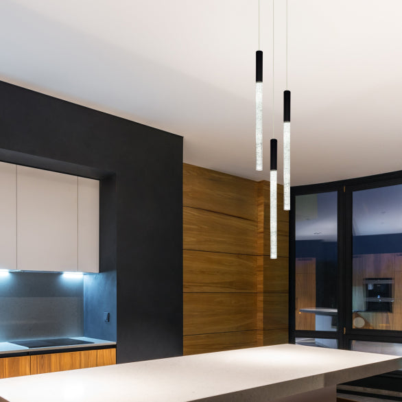 RAINDROP 3LT BLACK PENDANT