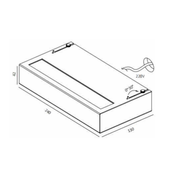 SQUARE UP WALL LIGHT BLACK 20W